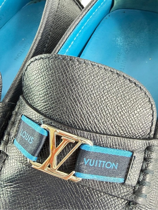 LOUIS VUITTON Hockenheim Navy Blue Leather Men\'s Mocassin 7UK - 8US main image 8